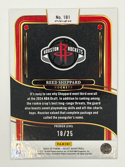 2024-25 Select Reed Sheppard Tie Dye Premium Level # 181 Rookie Card - Serialized 18/25