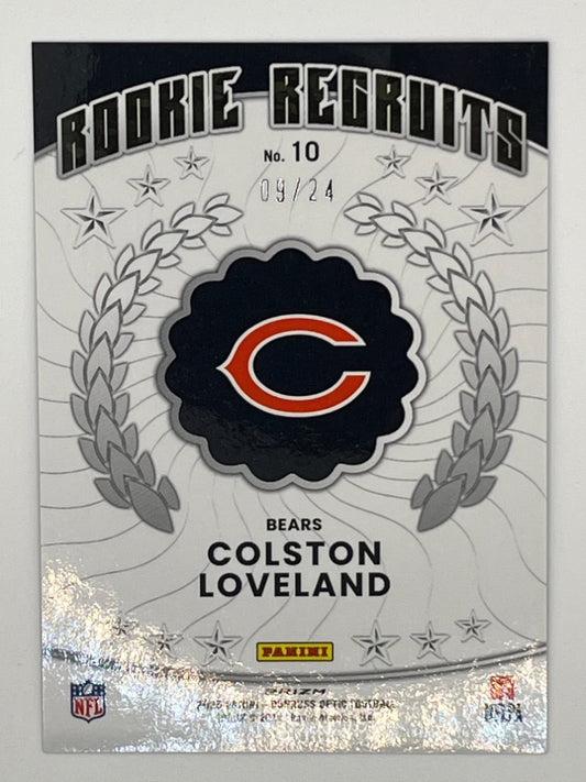2025 Optic Colston Loveland Rookie Recruits Dragon # 10 - Serialized 9/24