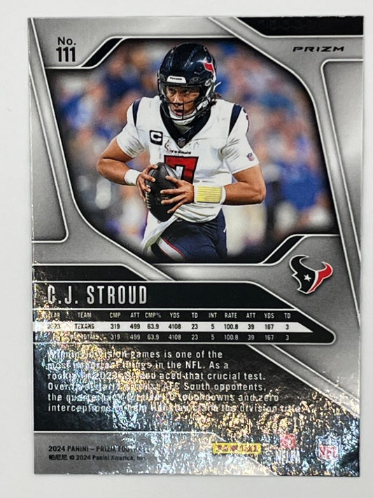 2024 Prizm C. J. Stroud # 111, Black & White Checkered Prizm