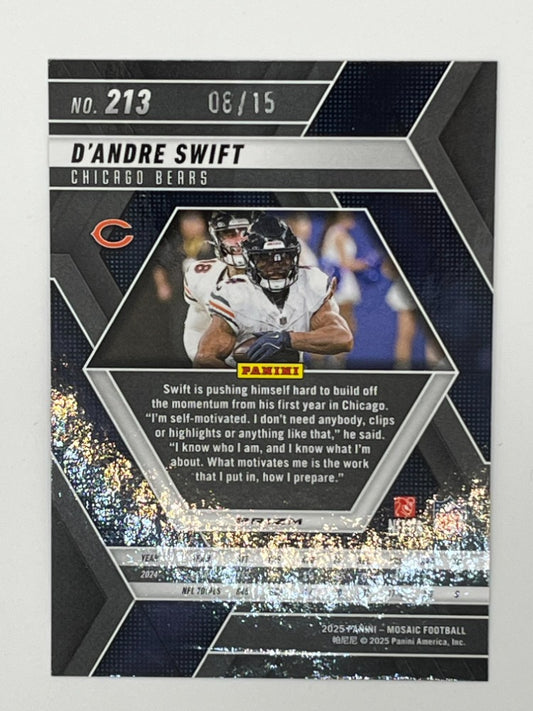 2025 Mosaic D'Andre Swift #213, Tessellation Serialized 08/15