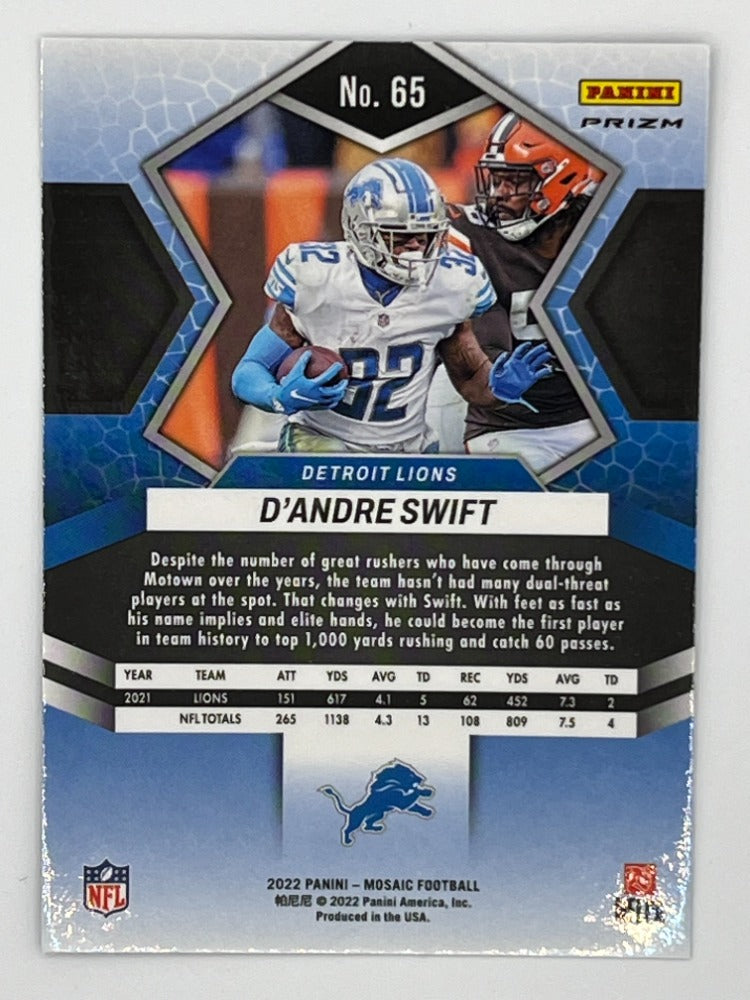 2022 Mosaic D'Andre Swift # 65, Genesis Prizm