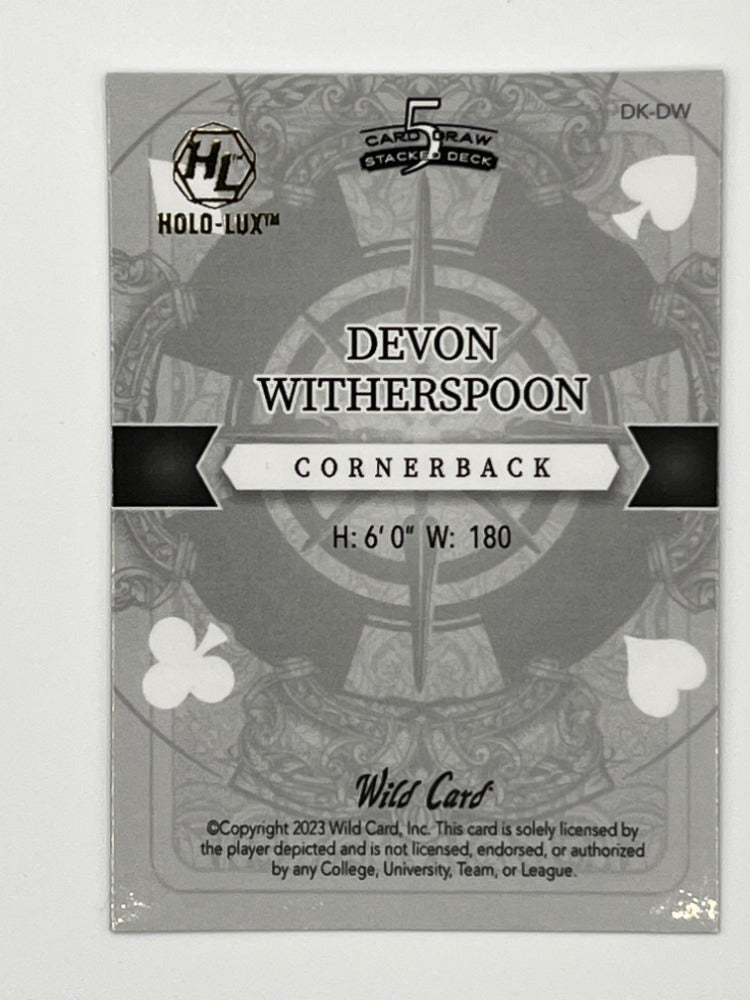 2023 Wild Card, 7 Card Draw, Devon Witherspoon # DK-DW, 1/1