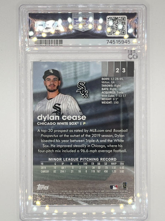 2020 Stadium Club Chrome Dylan Cease X-Fractor # 23 Rookie PSA 9