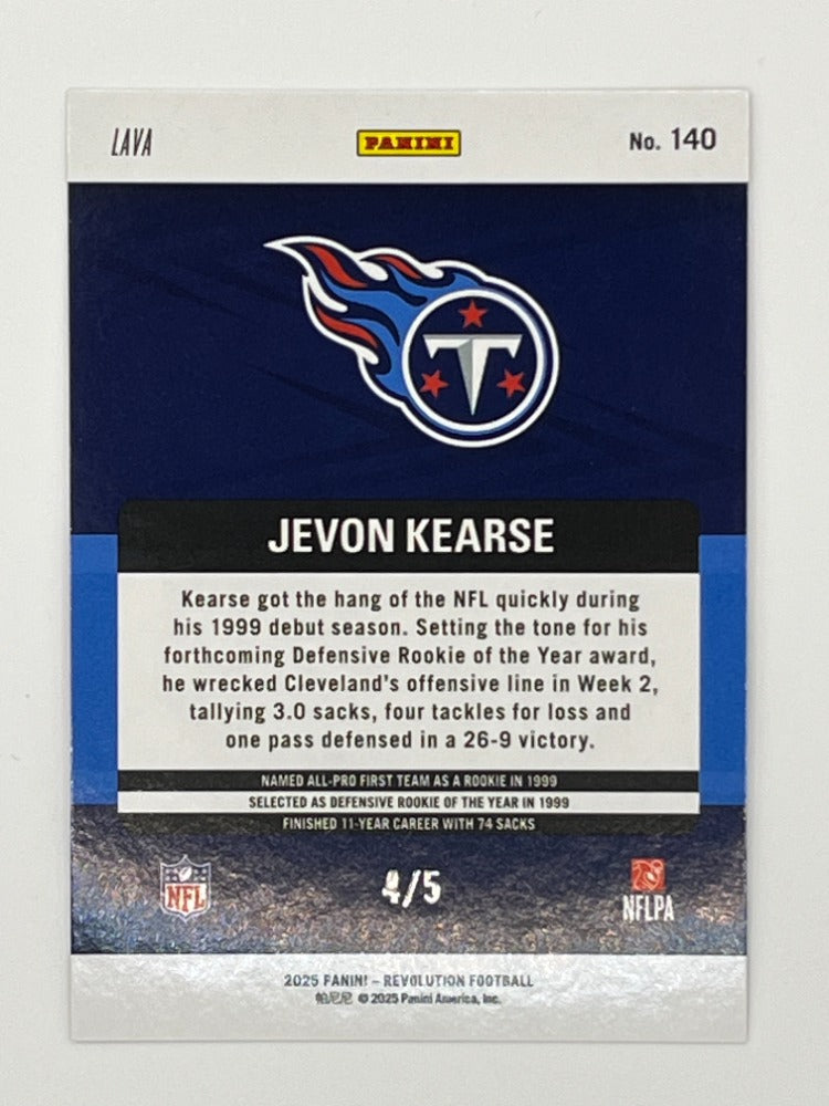 2025 Revolution Jevon Kearse # 140, Lava Parallel Serialized 4/5