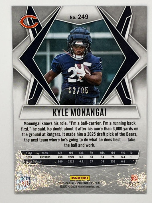 2025 Phoenix Kyle Monangai Blue # 249, Rookie Card Serialized 62/85