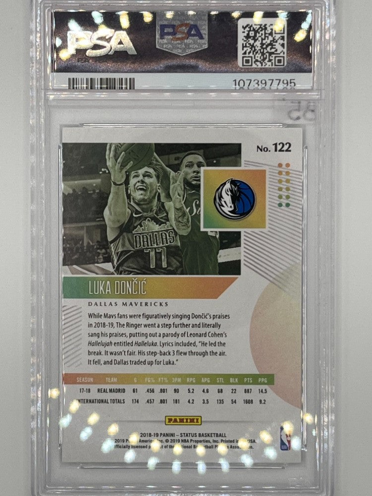 2018-19 Status Luka Doncic Green Rookie # 122 PSA 9