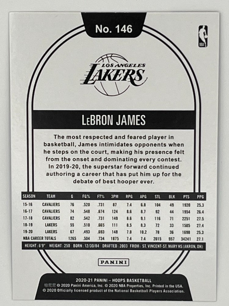 2020-21 NBA Hoops LeBron James # 146 Teal Explosion