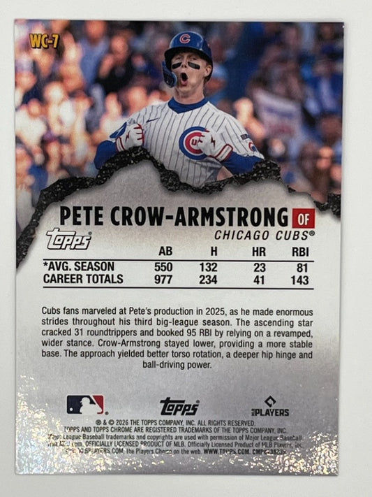 2026 Topps Chrome Pete Crow-Armstrong Purple Refractor Wrecking Crew # WC-7 - Serialized 39/75