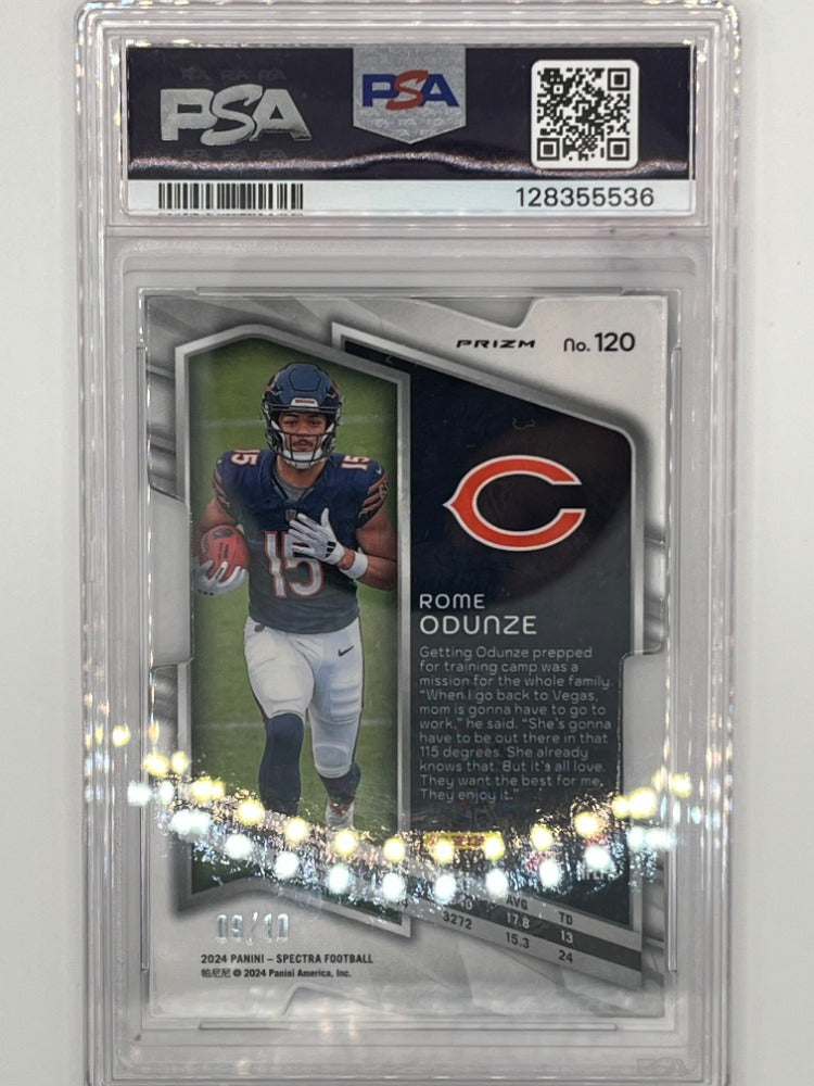 2024 Spectra Rome Odunze Universal Die Cut Rookie # 120 PSA 10 - Serialized 9/10