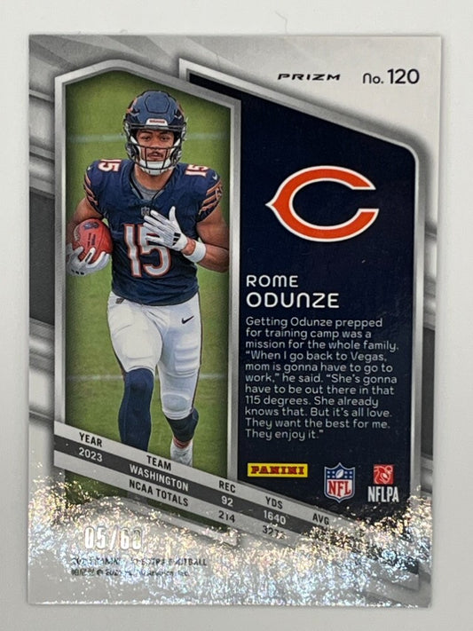 2024 Spectra Rome Odunze Interstellar Prizm Rookie # 120 - Serialized 5/60