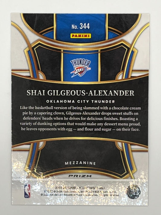 2023-24 Select Shai Gilgeous-Alexander Zebra Prizm # 344 Mezzanine
