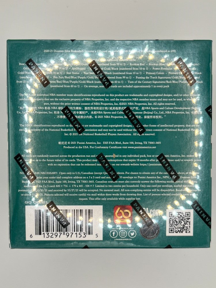 2020-21 Elite Basketball Hobby Box - 100 Cards