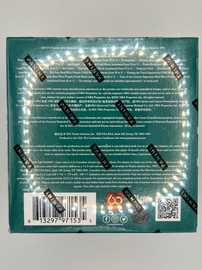 2020-21 Elite Basketball Hobby Box - 100 Cards