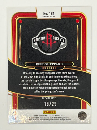 2024-25 Select Reed Sheppard Tie Dye Premium Level # 181 Rookie Card - Serialized 18/25