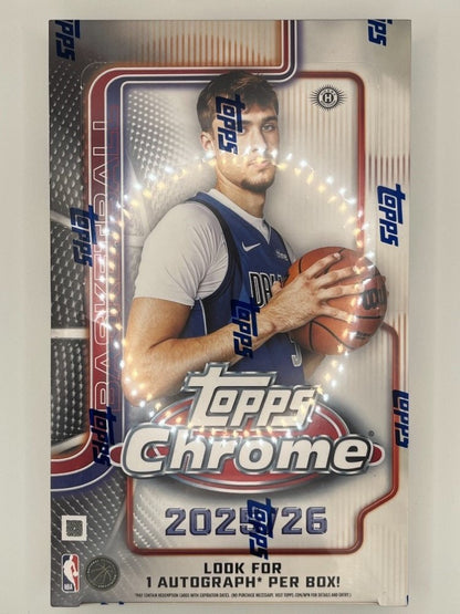 2025-26 Topps Chrome Basketball Hobby Box - 80 Cards