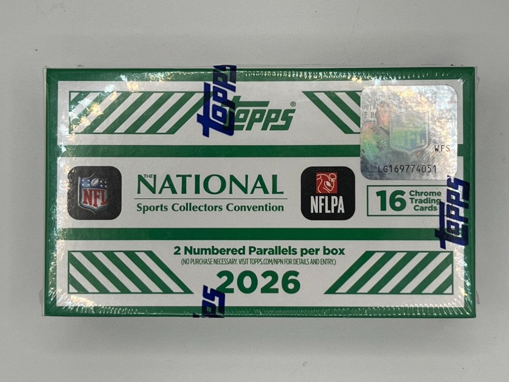 2026 Topps Chrome The National Sports Collectors Convention Football Hobby Box - 16 Cards