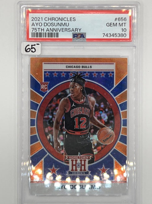 2021-22 Chronicles Ayo Dosunmu 75th Anniversary Hometown Heroes Rookie # 656 PSA 10 - Serialized 74/75
