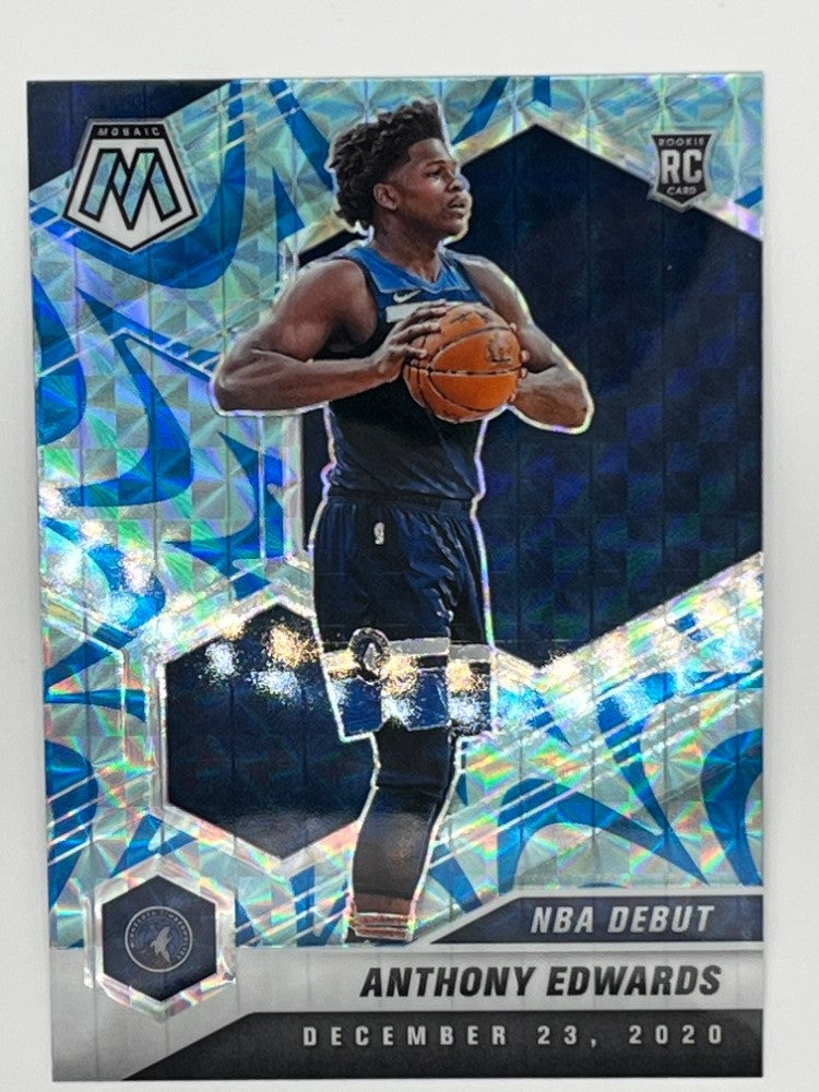 2020-21 Mosaic Anthony Edwards # 261, Blue Reactive Prizm Rookie Card