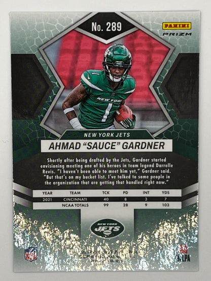 2022 Mosaic Ahmad Gardner # 289, Genesis Prizm Rookie Card