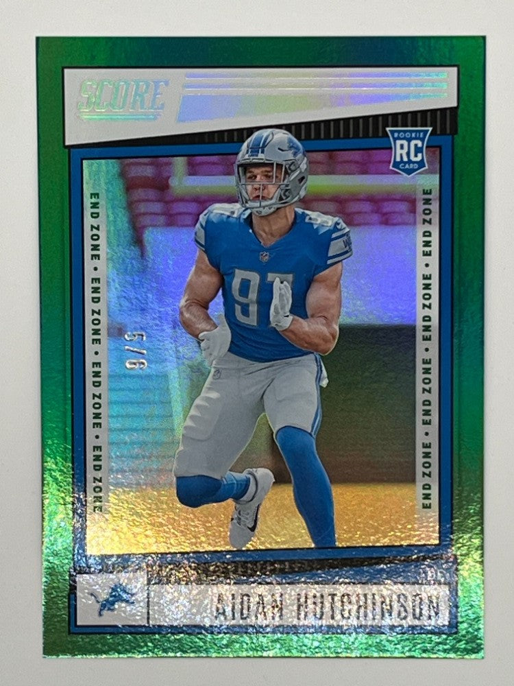 2022 Score Aidan Hutchinson Green End Zone # 307 - Serialized 5/6