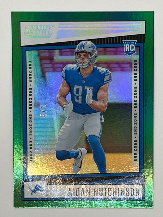 2022 Score Aidan Hutchinson Green End Zone # 307 - Serialized 5/6