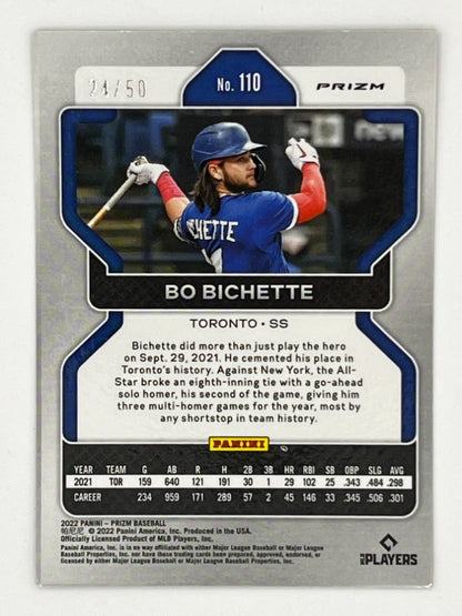 2022 Prizm Bo Bichette Snakeskin Prizm # 110, Serialized 24/50