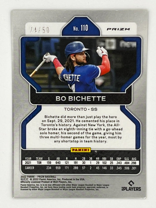 2022 Prizm Bo Bichette Snakeskin Prizm # 110, Serialized 24/50