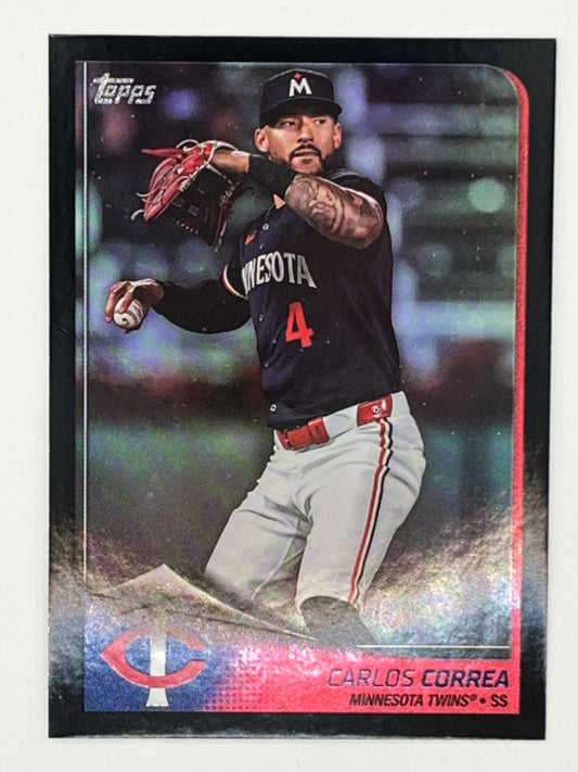 2025 Topps Flagship Carlos Correa Black # 94, Serialized 2/10
