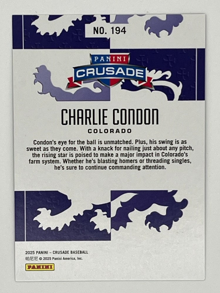 2025 Crusade Charlie Condon # 194, Serialized 5/5