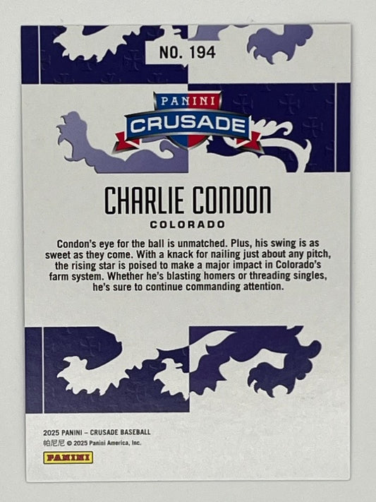 2025 Crusade Charlie Condon # 194, Serialized 5/5