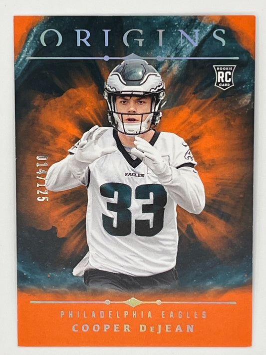 2024 Origins Cooper DeJean Orange Prizm # 127, Rookie Card Serialized 14/125