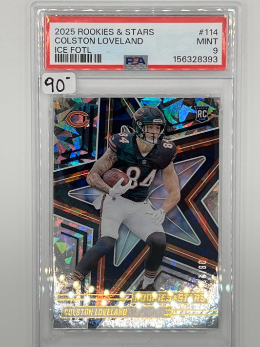 2025 Rookies and Stars Colston Loveland Ice FOTL Prizm # 114 PSA 9 - Serialized 8/22