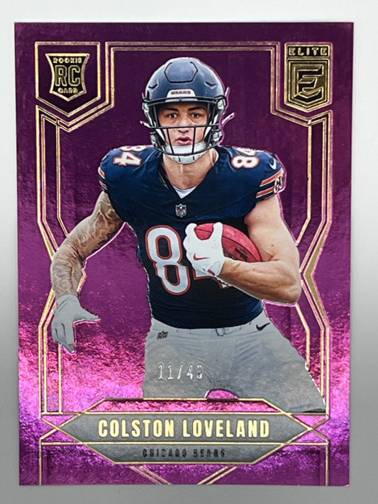 2025 Elite Colston Loveland Purple Rookie # 109 - Serialized 11/49