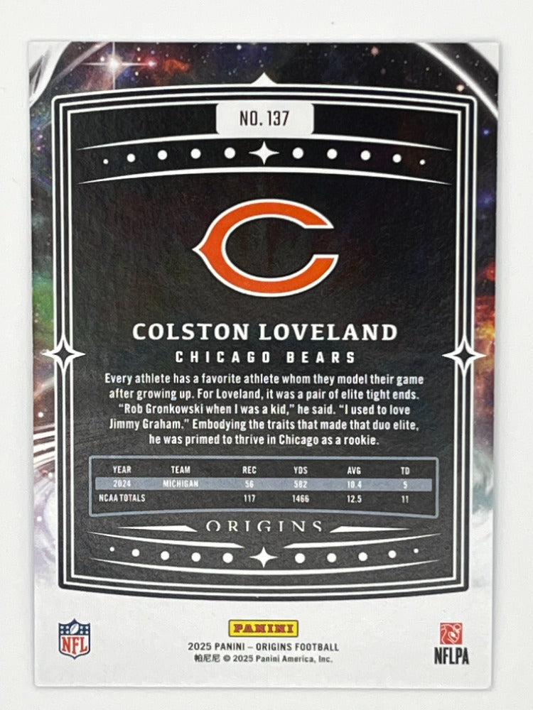 2025 Origins Colston Loveland # 137, Blue Rookie Card, Serialized 38/50