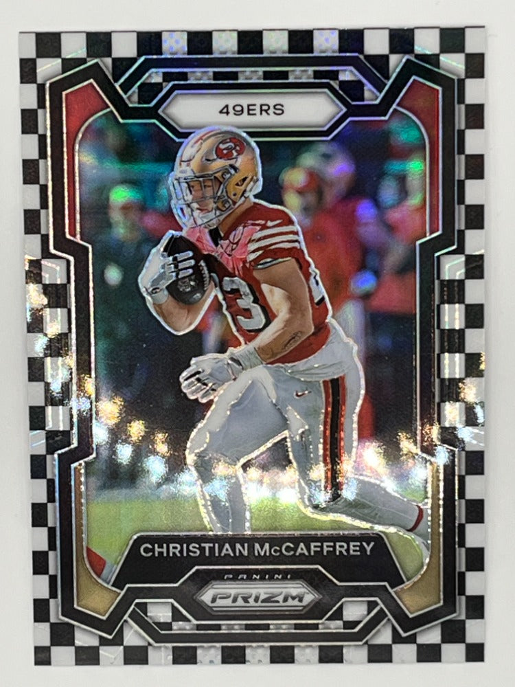 2023 Prizm Christian McCaffrey # 267, Black & White Checkered Prizm