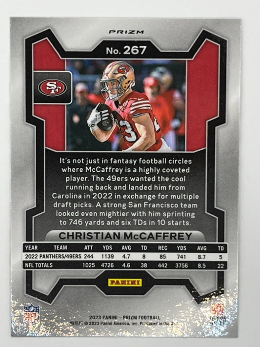 2023 Prizm Christian McCaffrey # 267, Black & White Checkered Prizm