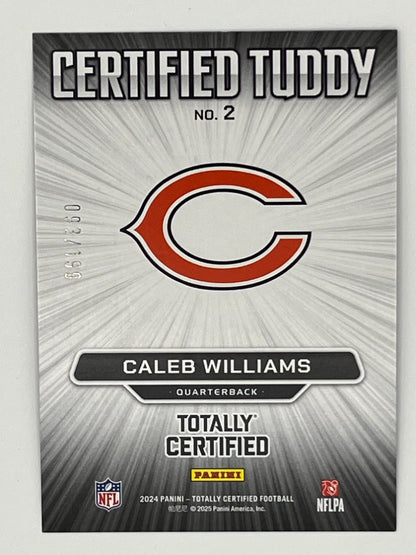 2024 Totally Certified Caleb Williams, Certified Tuddy # 2, Rookie Card 093/199