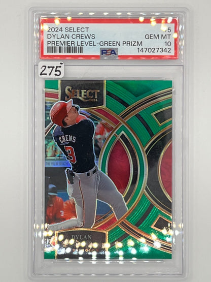 2024 Select Dylan Crews Premier Level Green Prizm # 5 Prospect PSA 10 - Serialized 4/5