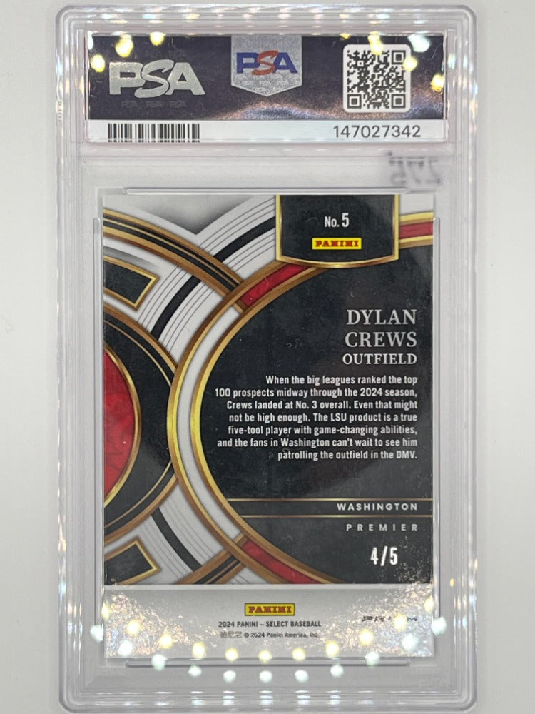 2024 Select Dylan Crews Premier Level Green Prizm # 5 Prospect PSA 10 - Serialized 4/5