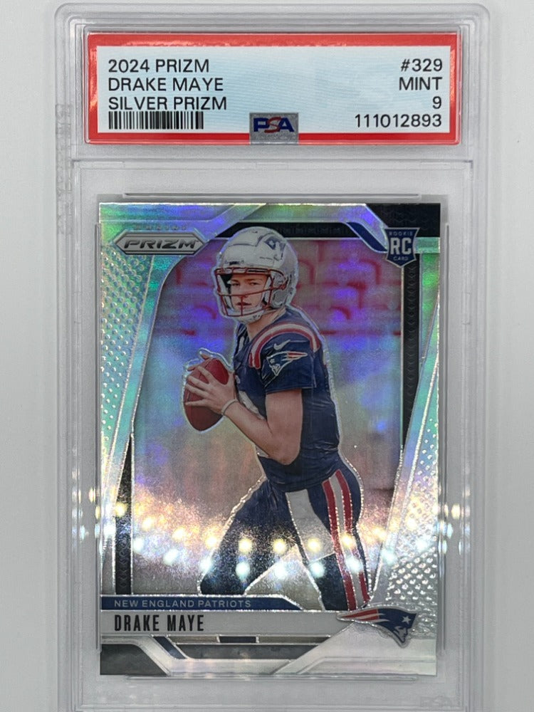 2024 Prizm Drake Maye Silver Prizm # 329 PSA 9 Rookie Card