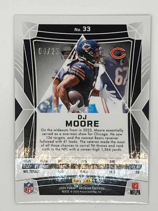 2024 Obsidian D.J. Moore # 33, Blue Etch Serialized 04/25