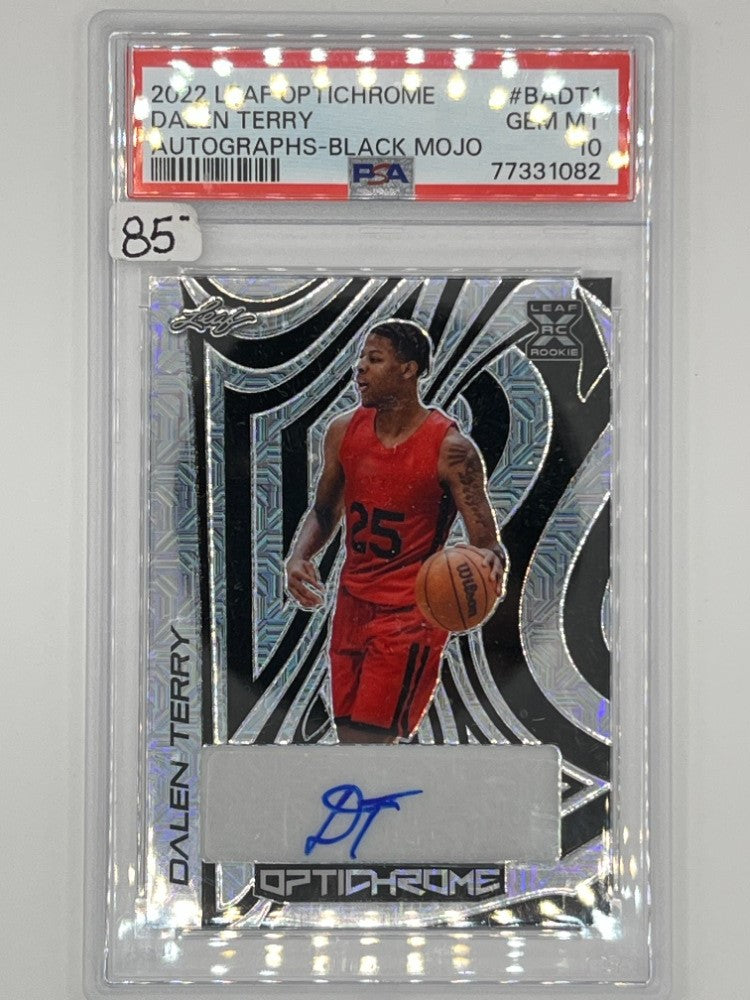 2022 Leaf Optichrome Dalen Terry Black Mojo Autographed Prospect # BA-DT1 PSA 10 - Serialized 5/5