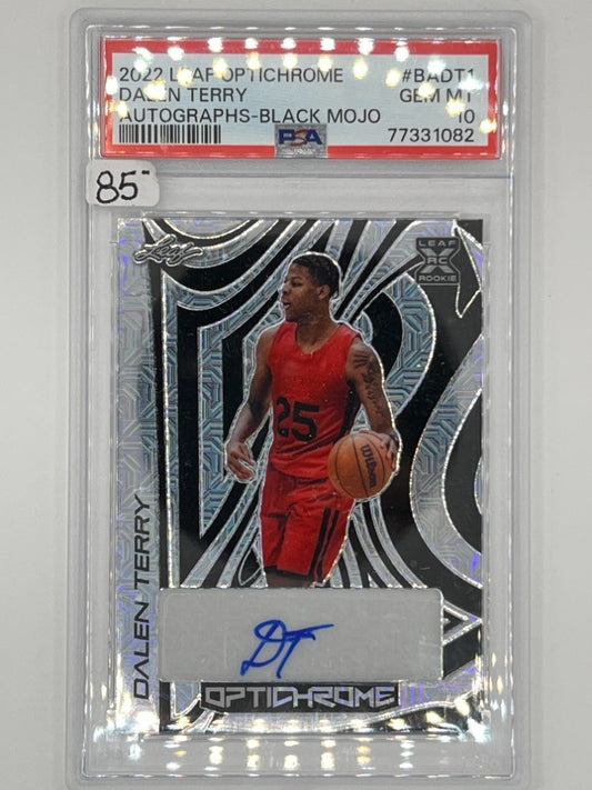 2022 Leaf Optichrome Dalen Terry Black Mojo Autographed Prospect # BA-DT1 PSA 10 - Serialized 5/5