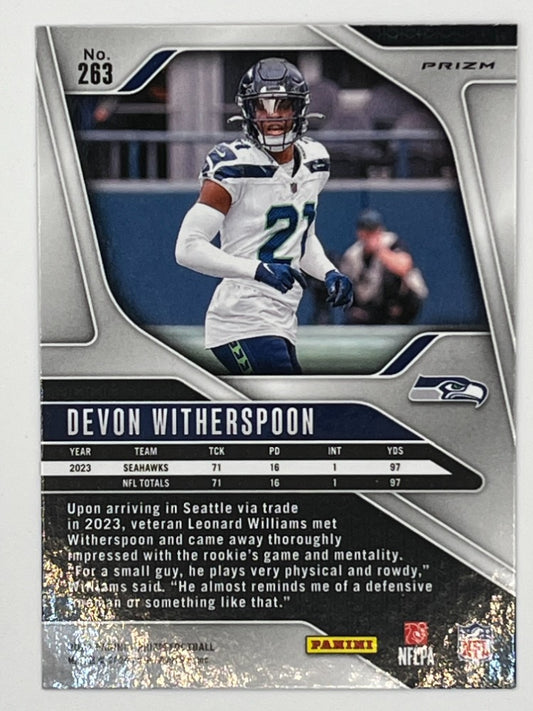 2024 Prizm Devin Witherspoon Red & Black Checkered Prizm # 263 Rookie Card