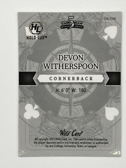 2023 Wild Card, 7 Card Draw, Devon Witherspoon # DK-DW, 1/1