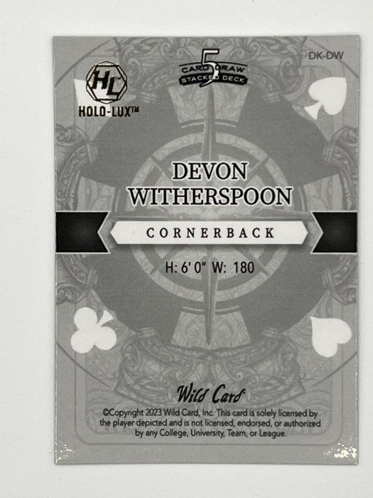 2023 Wild Card, 7 Card Draw, Devon Witherspoon # DK-DW, 1/1
