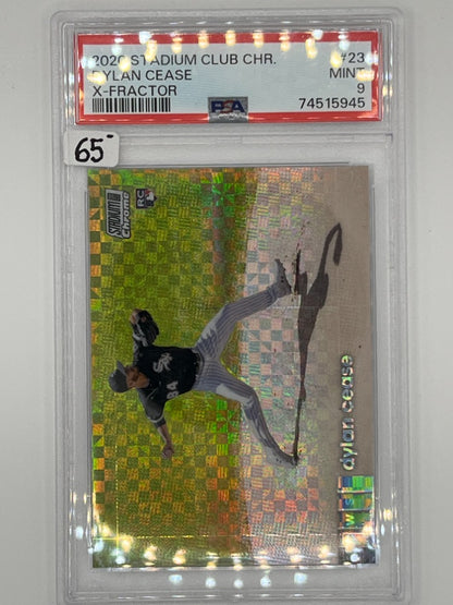 2020 Stadium Club Chrome Dylan Cease X-Fractor # 23 Rookie PSA 9
