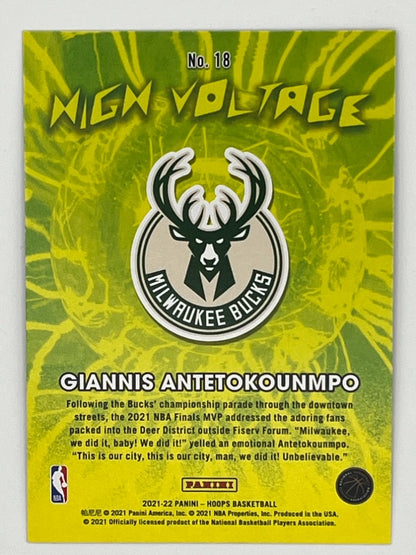2020-21 Hoops Giannis Antetokounmpo High Voltage # 18