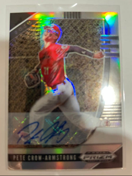 2020 Prizm Draft Picks Pete Crow Armstrong PDP-19 Autographed Prospect Card
