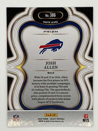 2025 Select Josh Allen Silver Disco Prizm # 386 - Suite Level